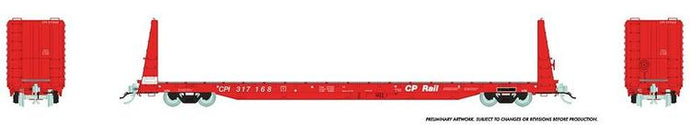 Rapido Trains HO Marine Industries Bulkhead Flatcar - CP Rail (Action Red) : #317000