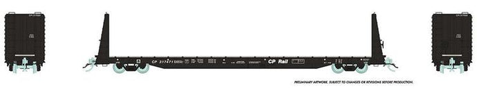 Rapido Trains HO Marine Industries Bulkhead Flatcar - CP Rail (Black) : #317422