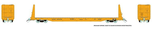 Rapido Trains HO Marine Industries Bulkhead Flatcar - ONR (Yellow) : #10539