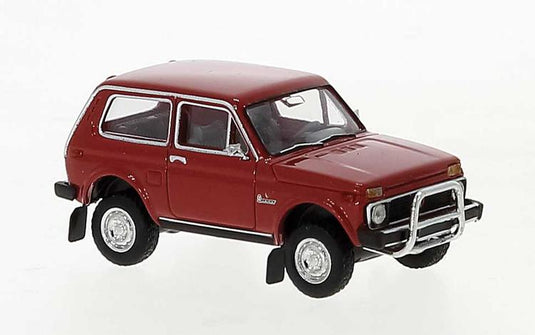 Brekina HO 1976 Lada Niva Station Wagon - Red with Heavy-Duty Bumper