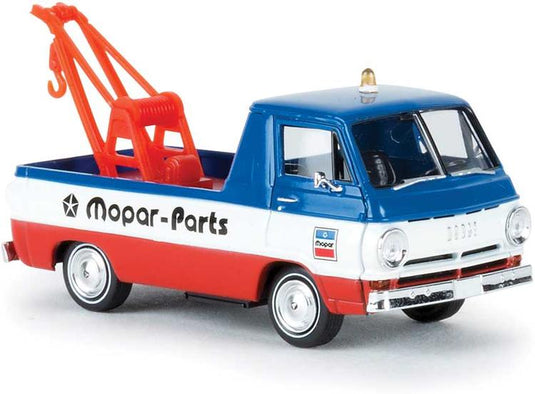 Brekina HO 1964 Dodge A 100 Tow Truck - Red / White / Blue / Mopar Parts