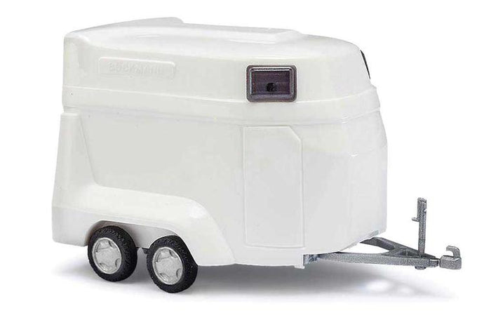 Busch HO Horse Trailer - Kit - White