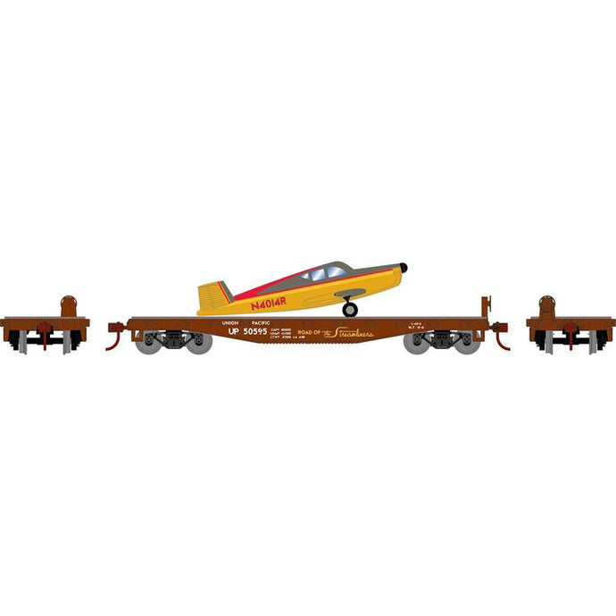 Athearn HO RTR 40' Flat Car with Plane UP #50595