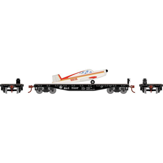 Athearn HO RTR 40' Flat Car with Plane B&O #7007