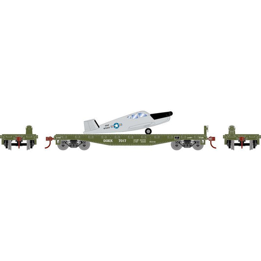 Athearn HO RTR 40' Flat Car with Plane DODX / USAF #7017