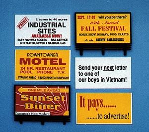 JL Innovative HO Storefront & Advertising Signs - Kit - Billboard & Frame