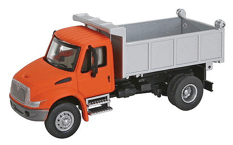 Walthers SceneMaster International 4300 Single Axle Dump Truck Orange/Silver