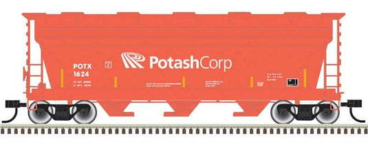 Atlas Trainman ACF 3560 Covered Hopper - Potash Corp. POTX #1624 (salmon, white)