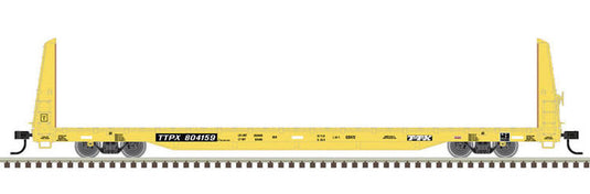 Atlas Trainman HO 62' Bulkhead Flatcar - TTX #804019 (yellow, black)