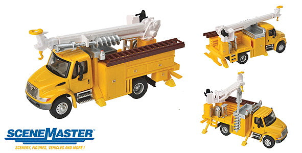 Walthers SceneMaster International 4300 Utility Truck w/Drille Yellow