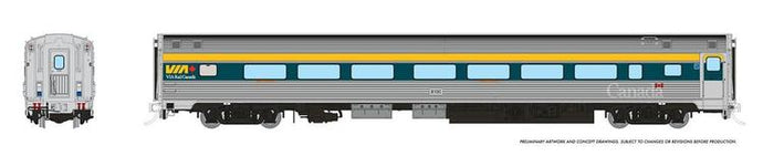 Rapido Trains HO Budd Coach w/HEP VIA Rail #8109 Current (Teal) Scheme