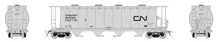 Chargez l&#39;image dans la visionneuse de la galerie, Rapido Trains HO NSC 3800cuft Covered Hopper: CN #7109 - CNLX (Gray) Scheme
