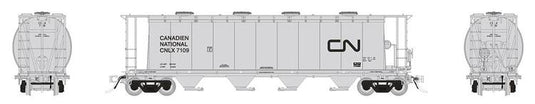 Rapido Trains HO NSC 3800cuft Covered Hopper: CN #7109 - CNLX (Gray) Scheme