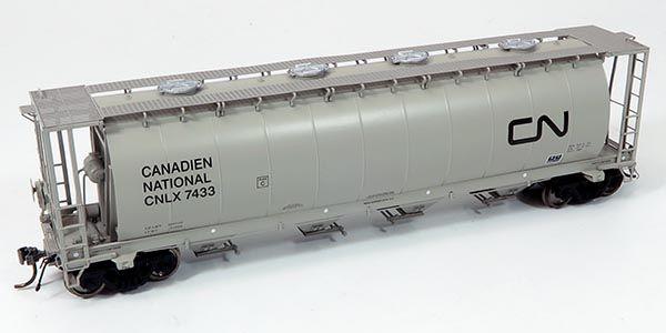 Rapido Trains HO NSC 3800cuft Covered Hopper: CN #7354 - CNLX (Gray) Scheme