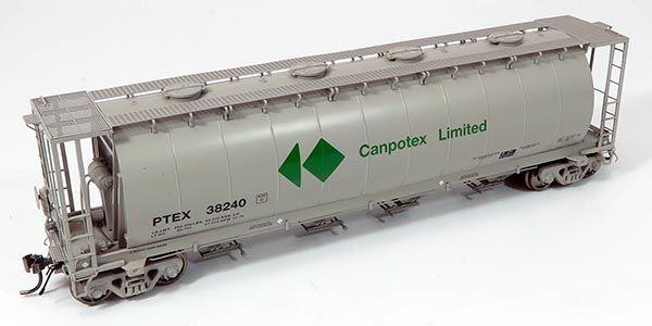 Chargez l&#39;image dans la visionneuse de la galerie, Rapido Trains HO NSC 3800cuft Covered Hopper: PTEX #38211 - Canpotex Grey Scheme
