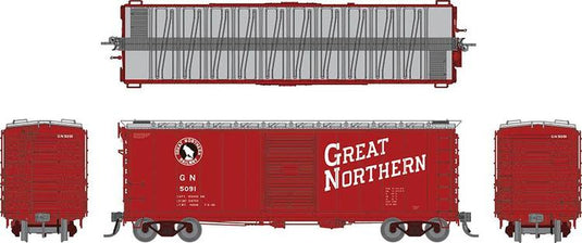 Rapido Trains HO GN 40' Boxcar w/ Late IDNE: Great Northern #5362 - Vermilion w/ lettering