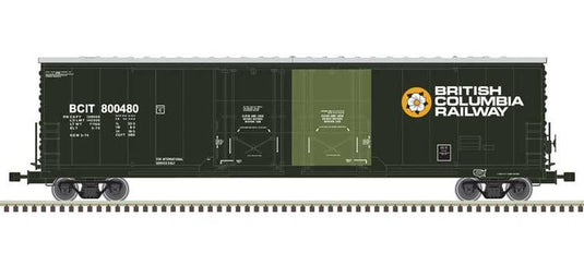 Atlas Master Line HO Evans 53' Double Plug-Door Boxcar - British Columbia BCIT  #800507 (green, yellow)