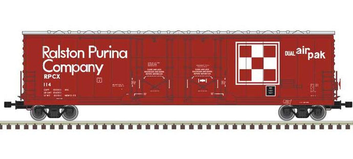 Atlas Master Line HO Evans 53' Double Plug-Door Boxcar - Ralston Purina RPCX #103 (As Delivered, red, white)