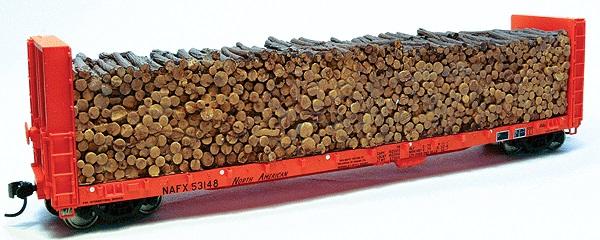 Chooch HO Cast Resin Freight Car Load -- Pulpwood for Walthers Canadian 50' Bulkhead Flatcar (sold separately)