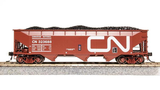 Broadway Limited HO AAR 70-Ton 3-Bay Hopper w/Load - Canadian National #323688