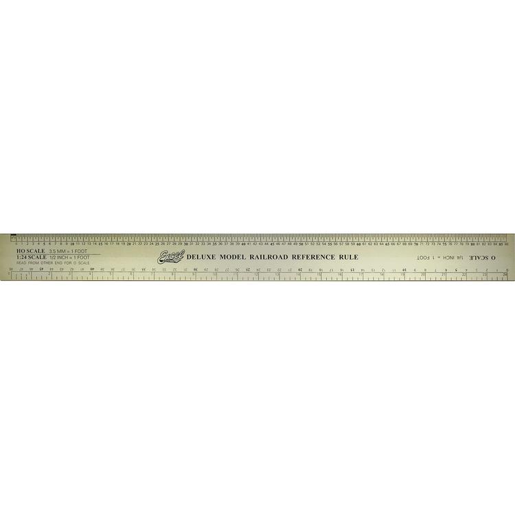 Chargez l&#39;image dans la visionneuse de la galerie, Excel Deluxe Model Railroad Reference Ruler - 12-1/2&quot; Gold Anodized Aluminum
