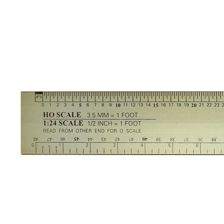 Chargez l&#39;image dans la visionneuse de la galerie, Excel Deluxe Model Railroad Reference Ruler - 12-1/2&quot; Gold Anodized Aluminum
