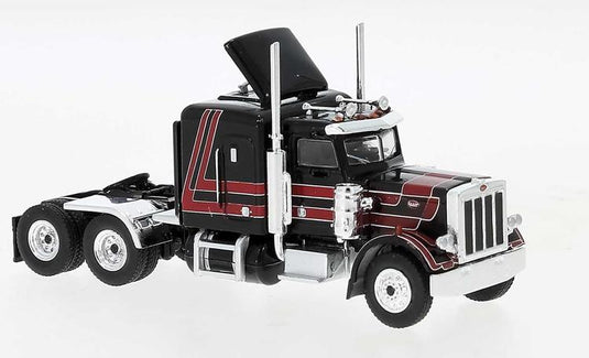 Brekina HO 1973 Peterbilt 359 Sleeper-Cab Tractor - Black, Red