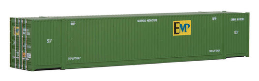 Walthers SceneMaster HO 53' Singamas Corrugated Side Container - EMP (green, yellow)