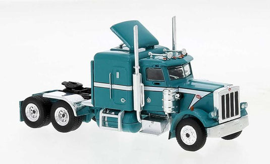 Brekina HO 1973 Peterbilt 359 Sleeper-Cab Tractor - Turquoise, White