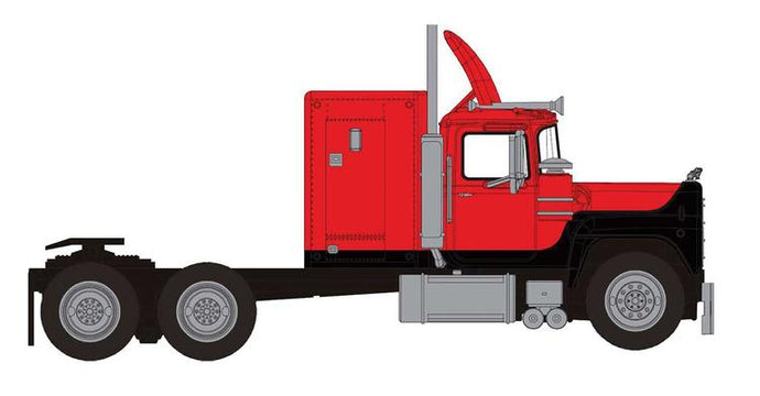 Brekina HO 1970 Mack RS 700 Sleeper-Cab Semi Tractor Only - Red, Black