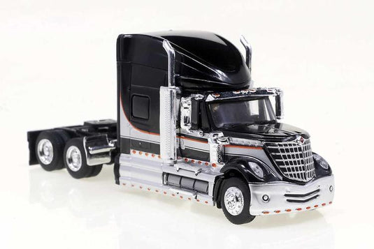 Brekina HO 2010 International Lonestar Sleeper-Cab Semi Tractor - Black, Silver