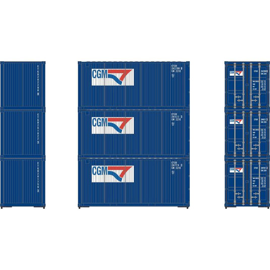 Athearn Ready To Roll HO 20' Corrugated Container, CGM / CGTU #2 (3)