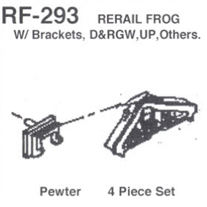 Details West HO Re-Rail Frog w/Brackets - Denver Rio Grande & Western / Union Pacific pkg(4)