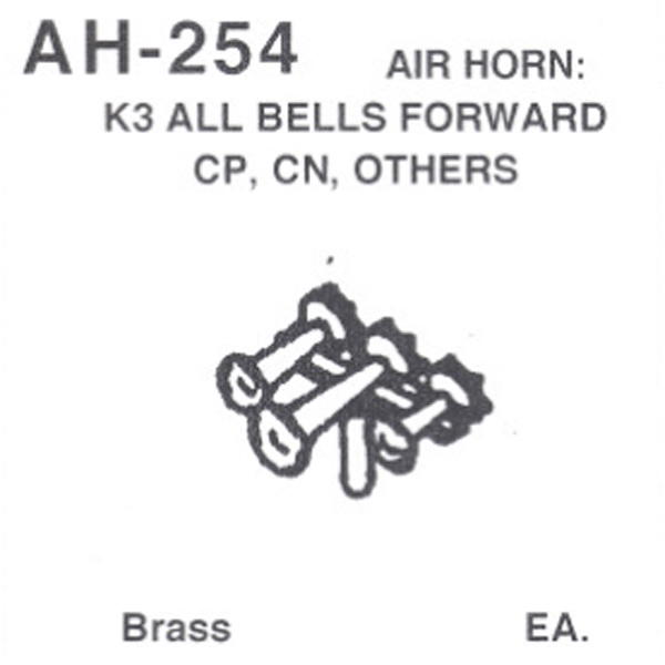 Details West HO Nathan Air Horns - K3 w/All Bells Forward