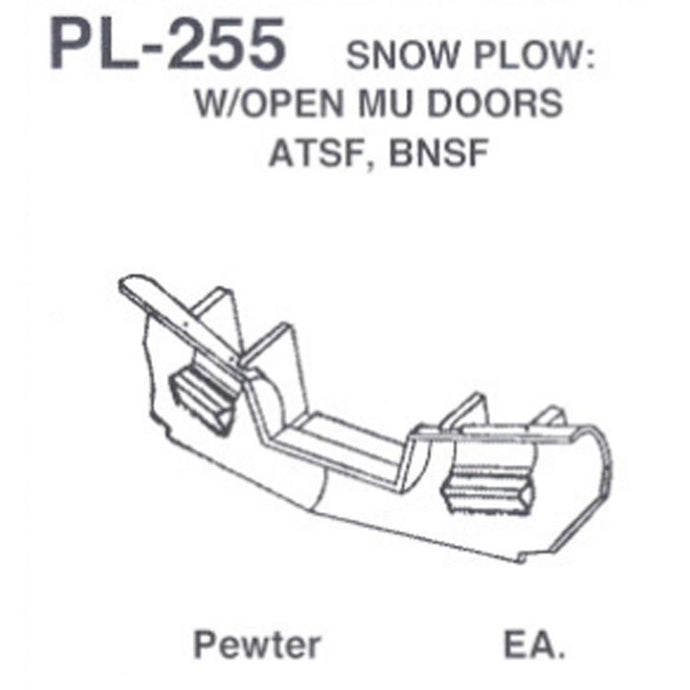 Details West HO Snow Plows - Open MU Doors - Atchison Topeka & Santa Fe Burlington Northern