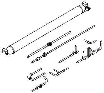 Details West HO Air Tank Detail Set w/Pipes - For Early To Late Era EMD Hood Units