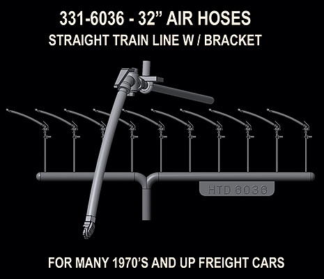 Hi-Tech HO Brake Hose Set (Rubber) - For Standard Freight Cars - 26 - 1970's and Later