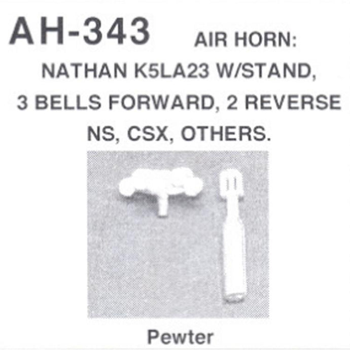 Details West HO Air Horn - Nathan K5LA23 w/Stand - 3 Bells Forward 2 Reverse; For NS CSX & Others